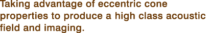 Taking advantage of eccentric cone properties to produce a high class acoustic field and imaging.
